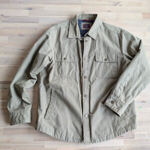 UNTUCKit Men's Cotton Lined Snap Front Shirt Jacket Large